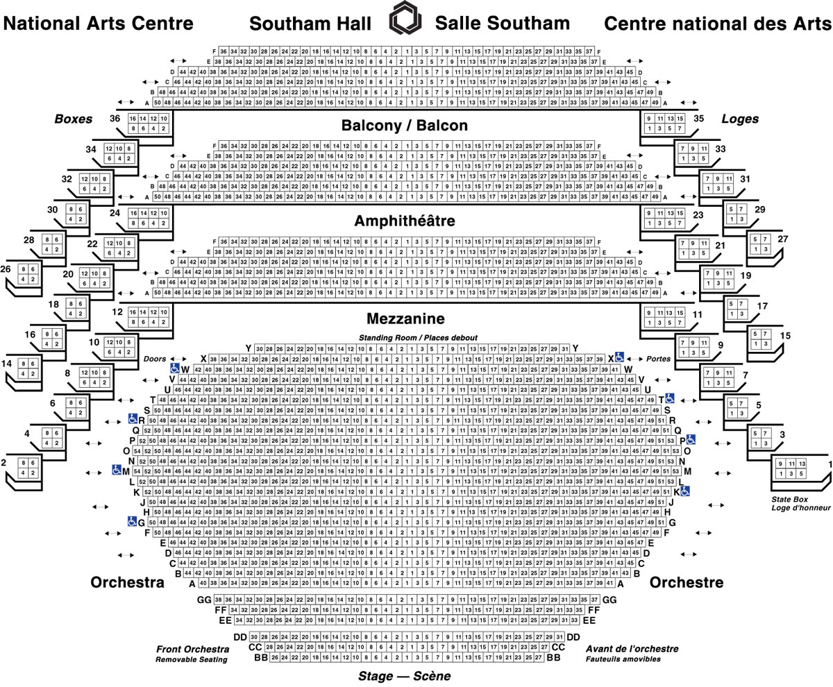 National Arts Centre Southam Hall Seating Chart